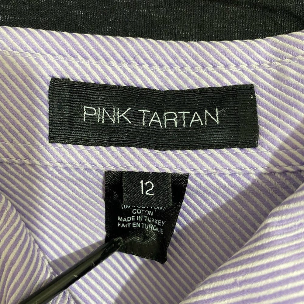 Pink Tartan- women’s dress shirt with cuff links - Picture 4 of 5
